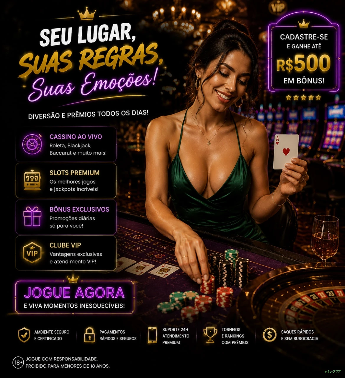 Slots online da clc777 com jackpots progressivos